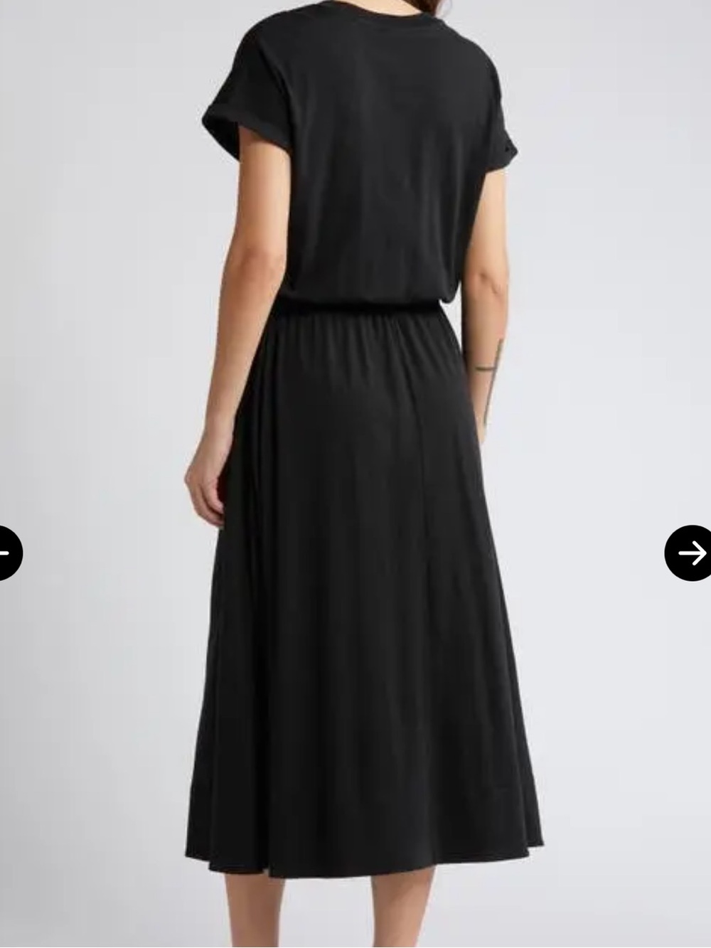 Nation LTD Garcelle Organic Cotton T-Shirt Midi Maxi Dress Jet Black Minimalist - Picture 3 of 16